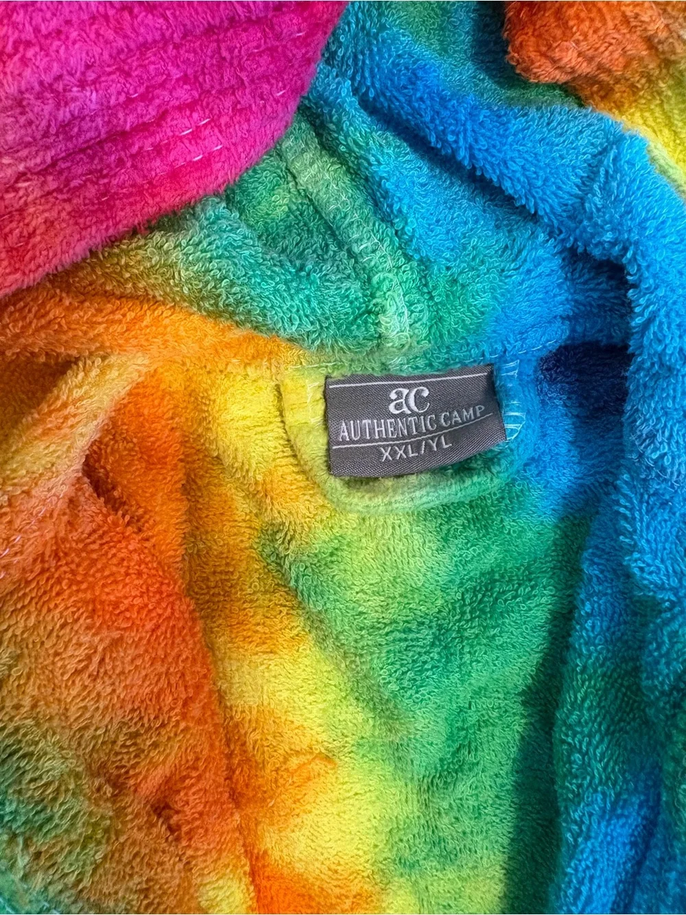 Kids Rainbow Tie-Dye Hooded Bathrobe - Multicolor Plush Robe
